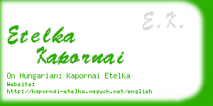 etelka kapornai business card